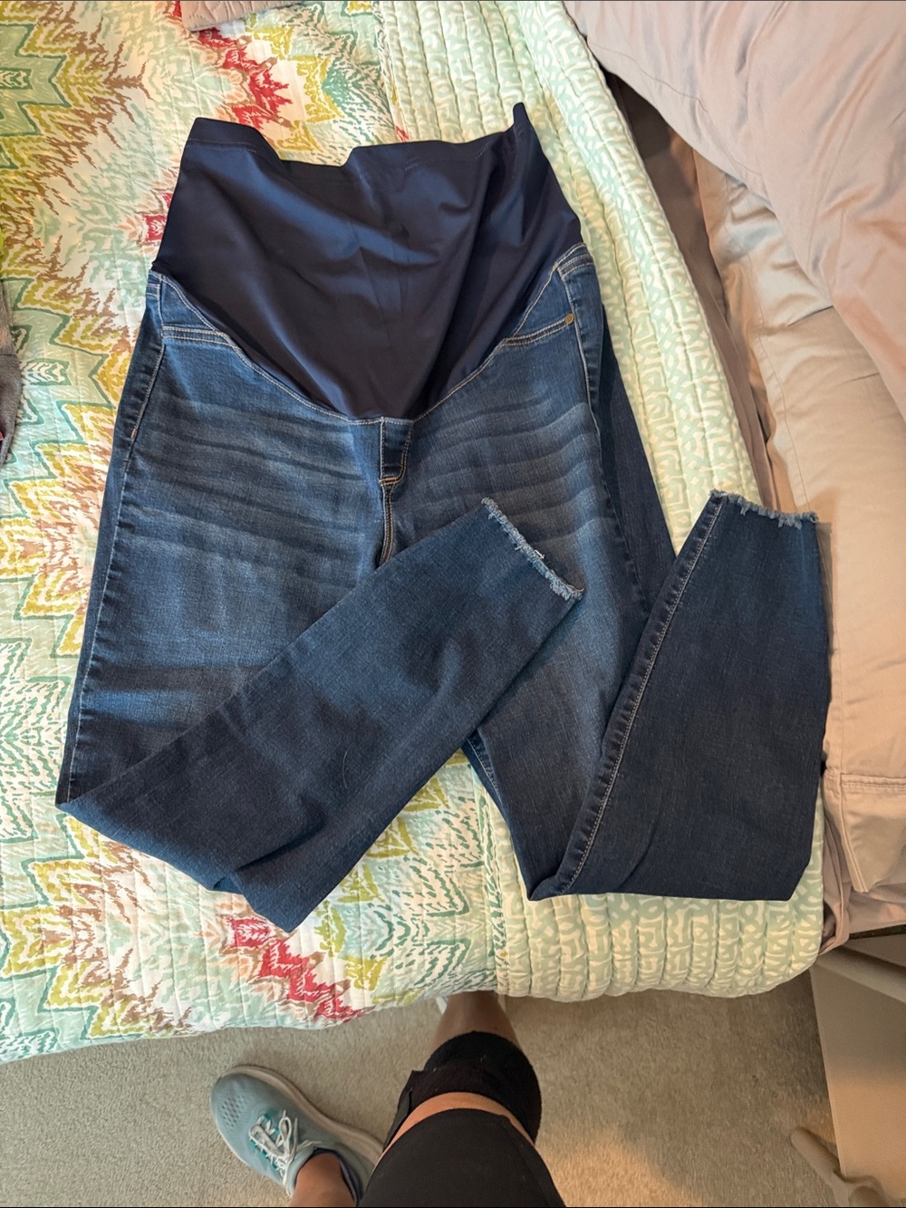 sofia by sofia vergara Dark Blue Maternity Jeggings with Navy Panel